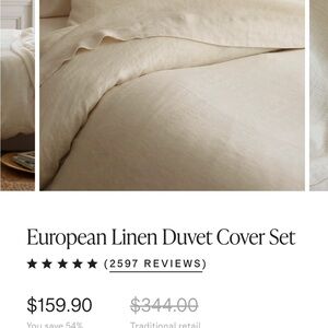 European Linen Duvet Cover Set - Cream